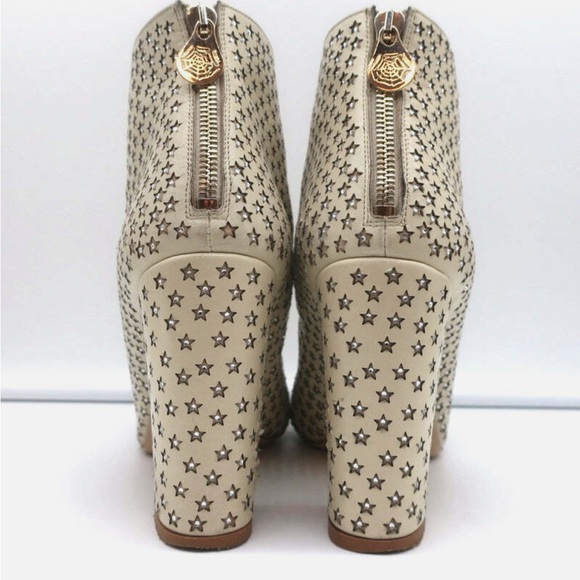 Charlotte Olympia Alba Star Ankle Boot Cream Crystal-Embellished Leather Size 36 - Picture 4 of 4